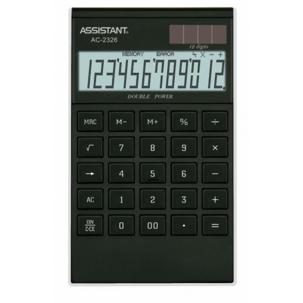 Калькулятор ASSISTANT АС02326  black/silver 12 разрядов Черный