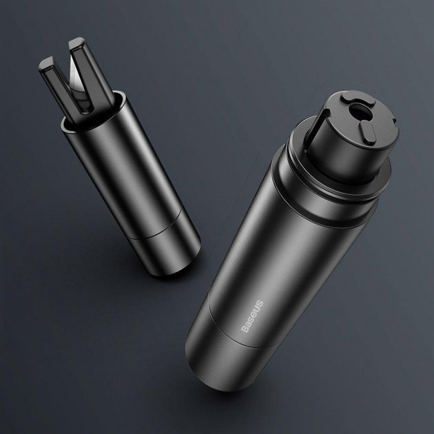 Аварийный автомобильный молоток с резцом Baseus Safety Hammer CRSFH-0G Серый