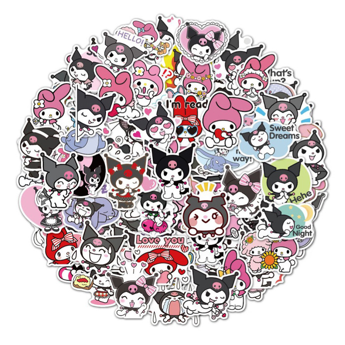 Набор стикеров Куроми Kuromi Моя Мелодия Onegai My Melody 50шт (23155) GameStyle