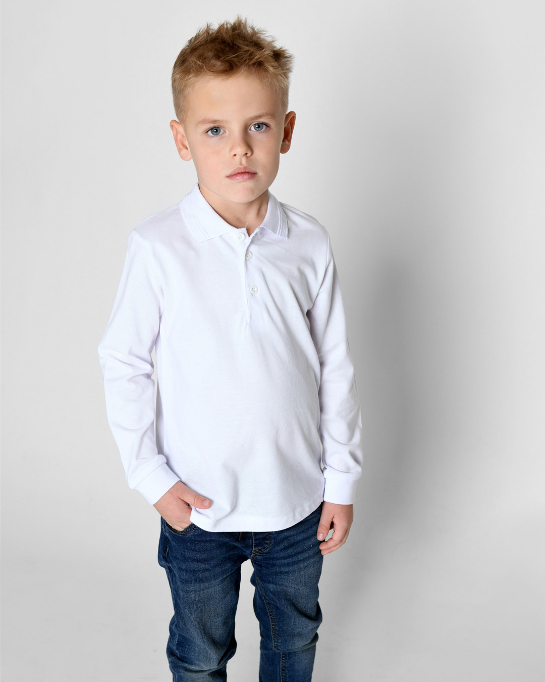 Рубашка поло для мальчика Carica Kids SV-11121-3 140 Белый (780817)