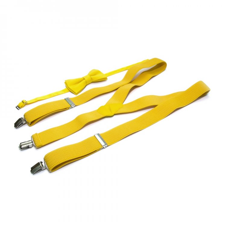 Набор  подтяжки и бабочка Gofin suspenders Abp-12010 Желтый (ABP-12010)