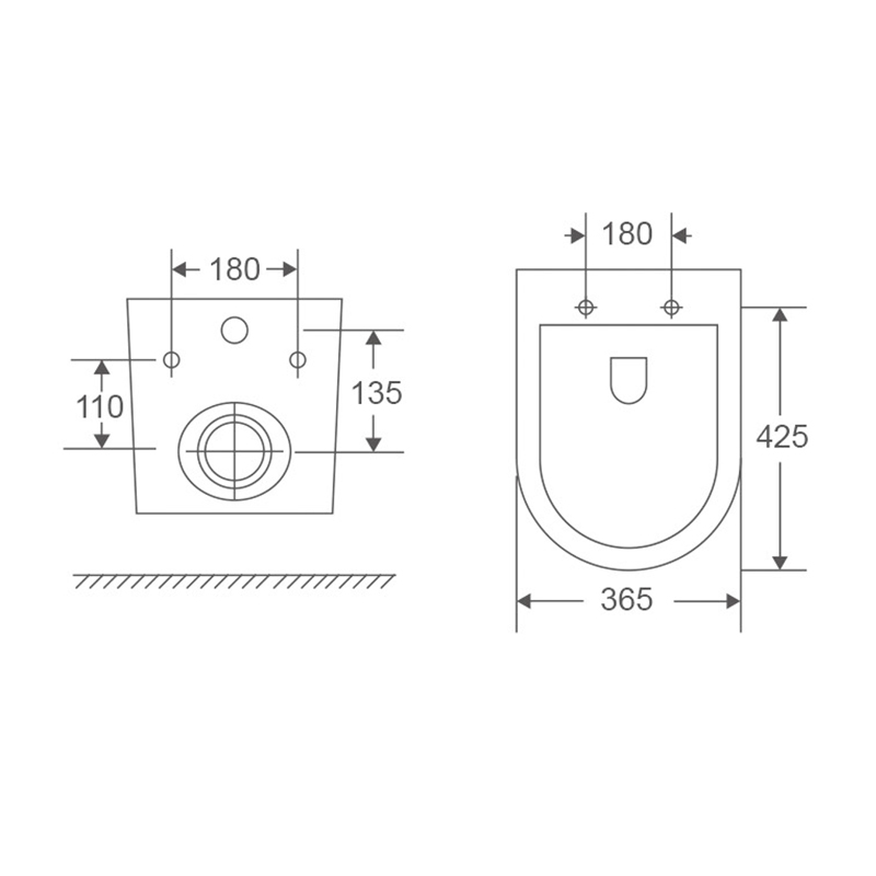 Унитаз подвесной Mixxus Premium Ellipse-0304-R 540x360x360mm система смыва Rimless (MP6466)