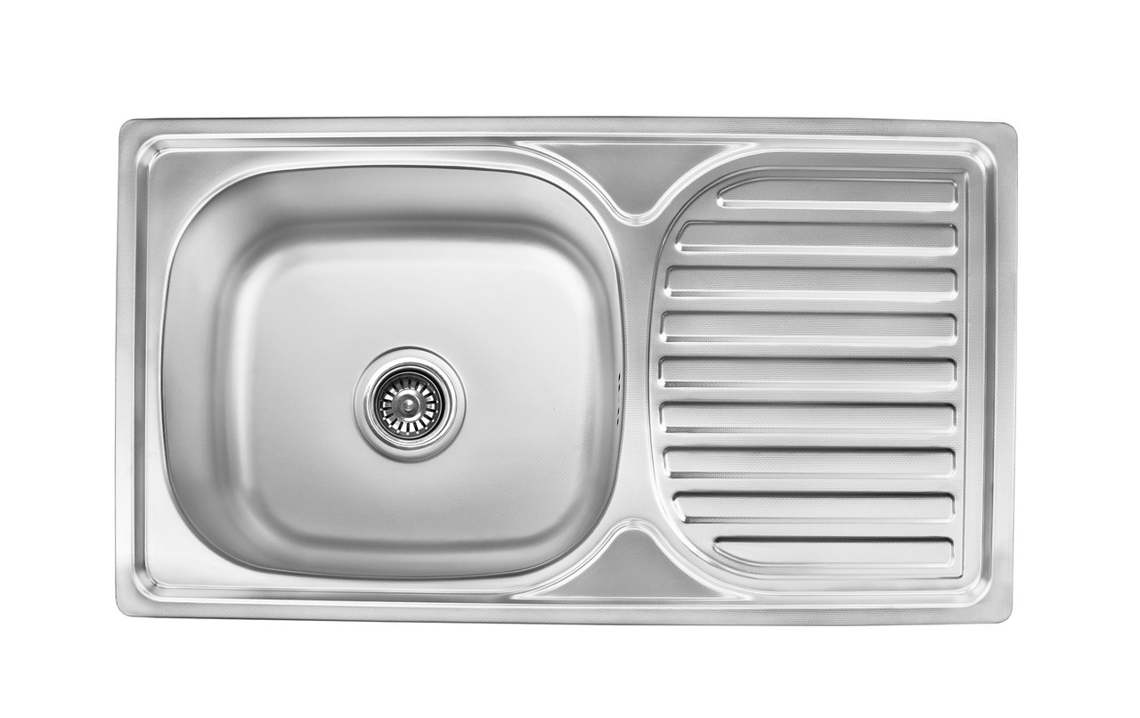 Кухонна мийка Lemax Нержавіюча сталь декор + сифон (LE-5004 DE)