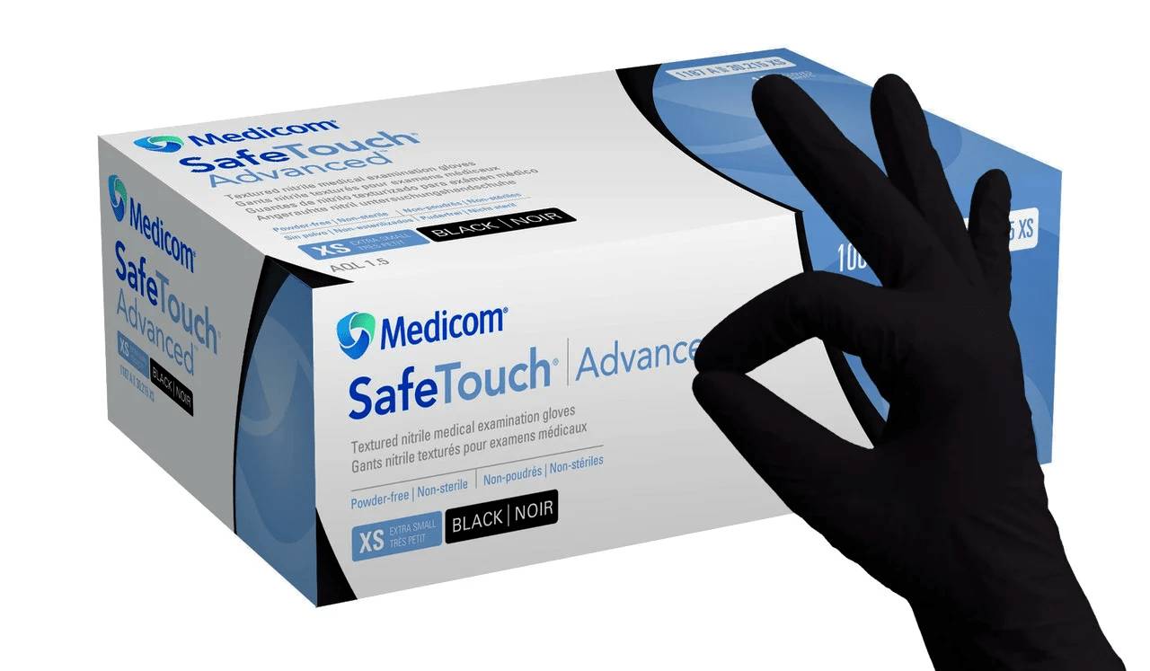 Рукавички нітрилові MEDICOM SafeTouch Black S 100 шт