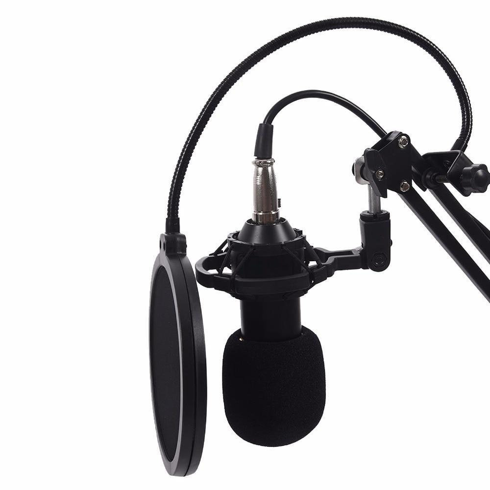 Студійний мікрофон Music DJ. M800 зі стійкою та вітрозахистом Black (200733)