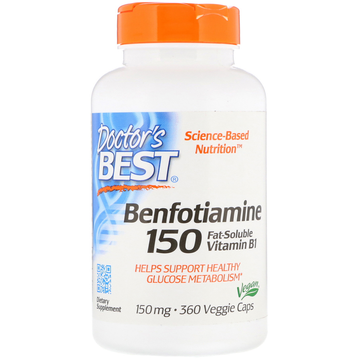 Бенфотиамин Benfotiamine 150 Doctor's Best 150 мг 120 капсул (DRB00129)