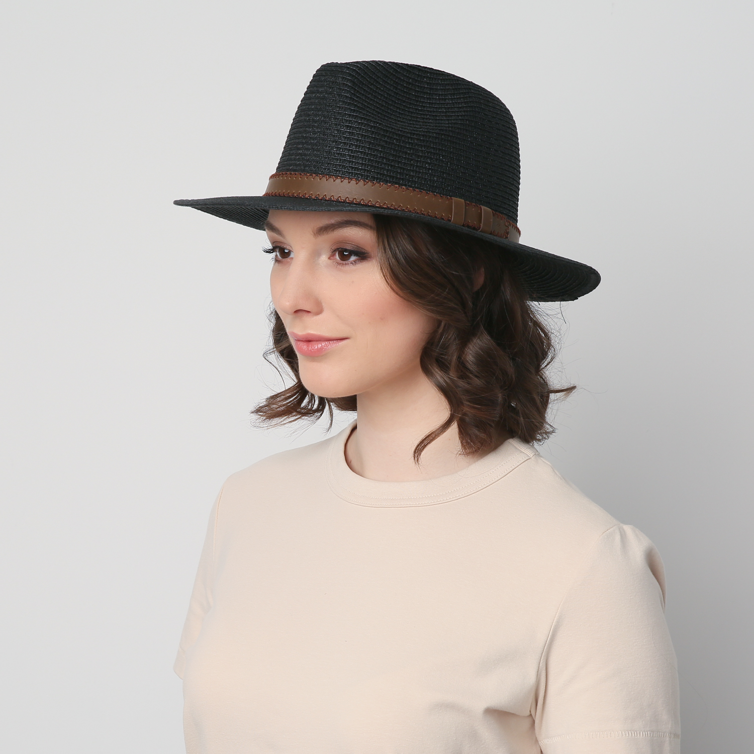 Шляпа унисекс федора LuckyLOOK 376-053 One size Черный