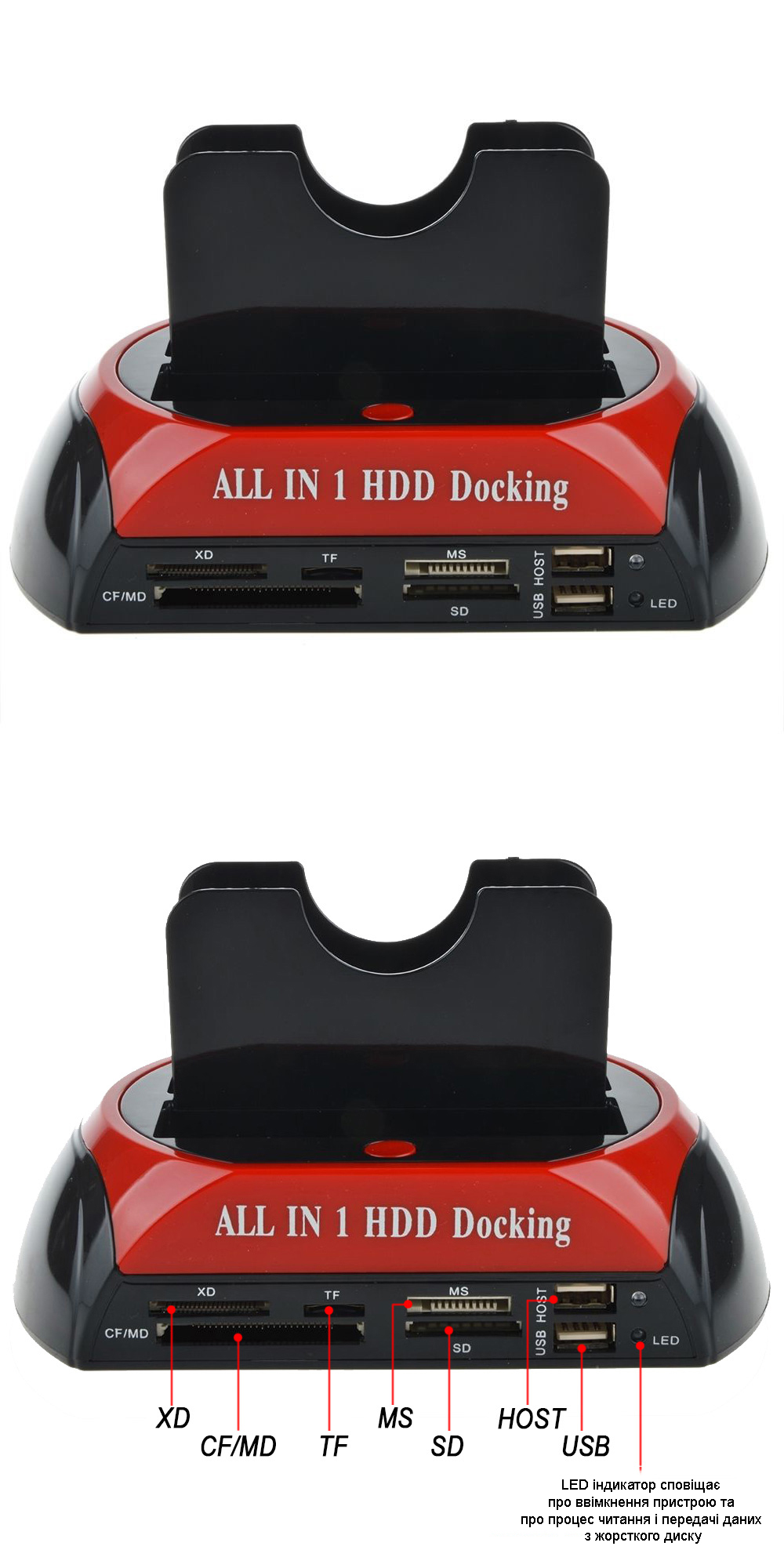 Док-станция для жестких дисков Digital Lion PH-0875 SATA + IDE с двойным слотом / кардридером / USB 2,0