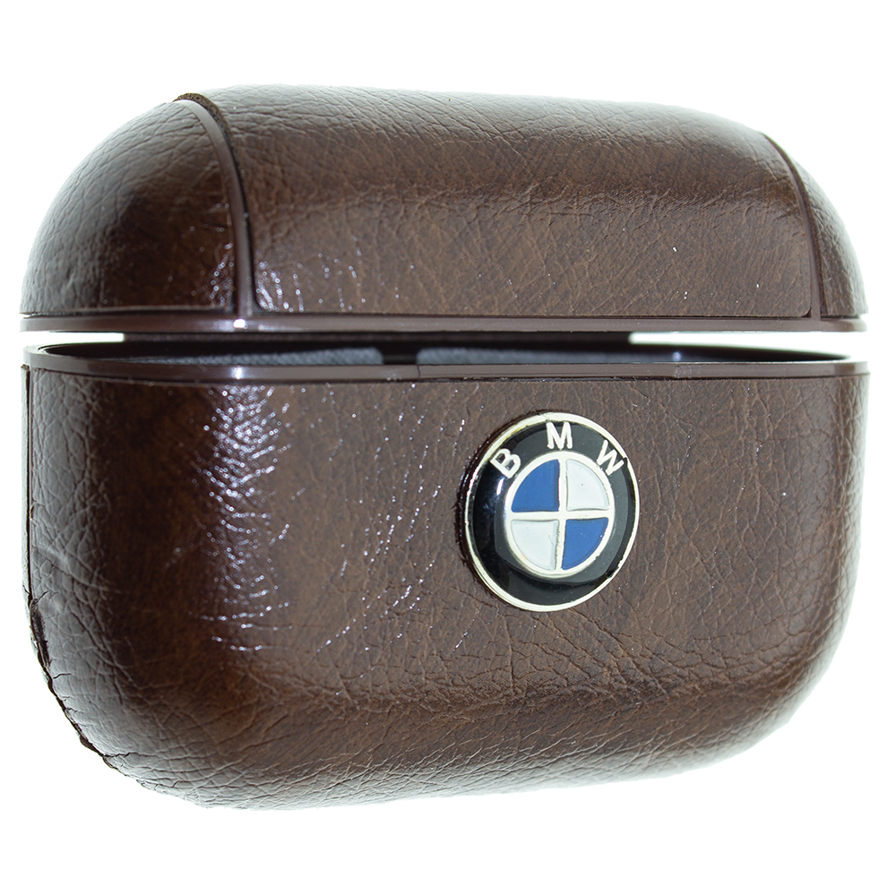 Кожаный чехол Aare BMW для наушников AirPods Pro Тёмно-Коричневый (00007757)