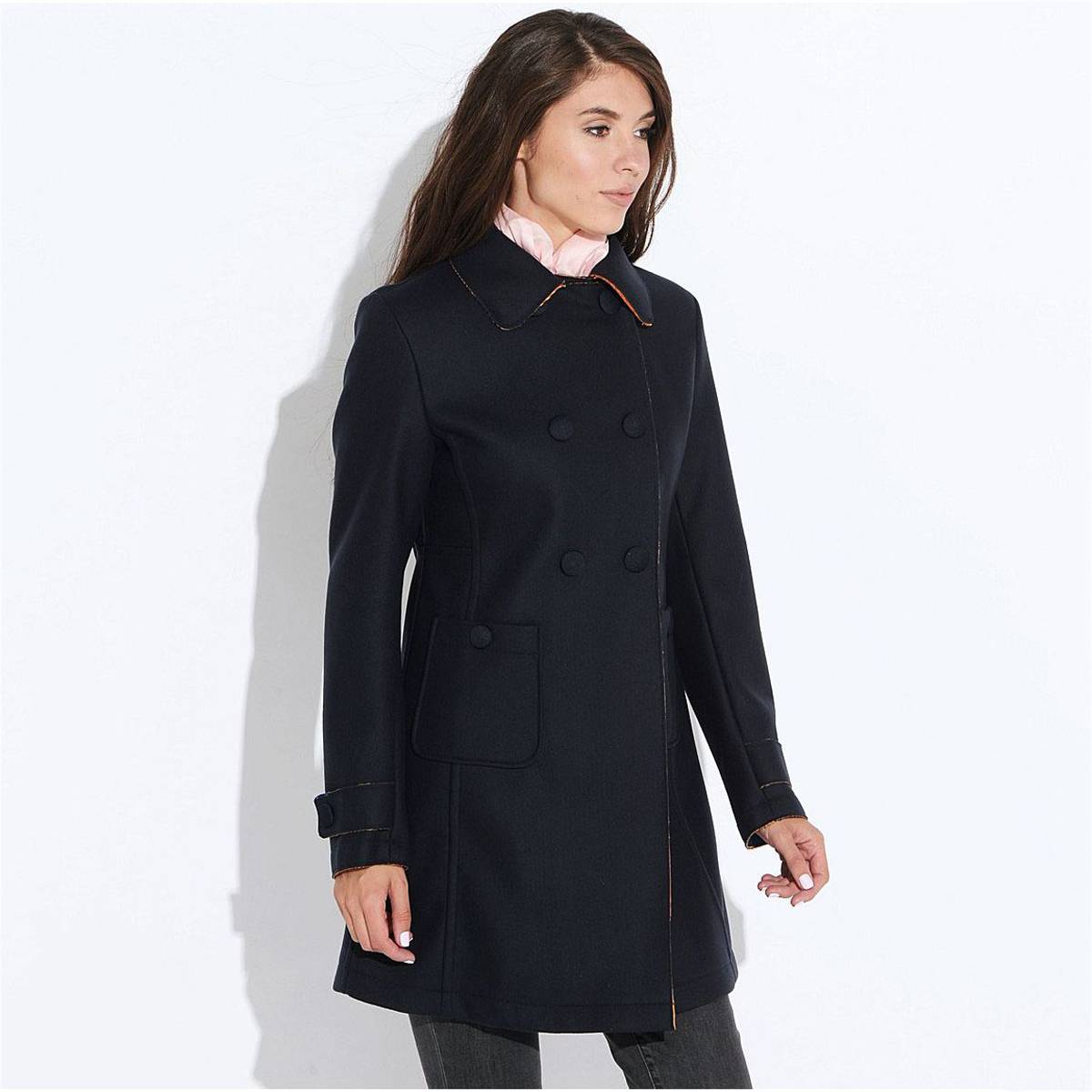 Пальто Geox W5415D DK NAVY/LT CARROT 42 Синій (W5415DDNVLC)