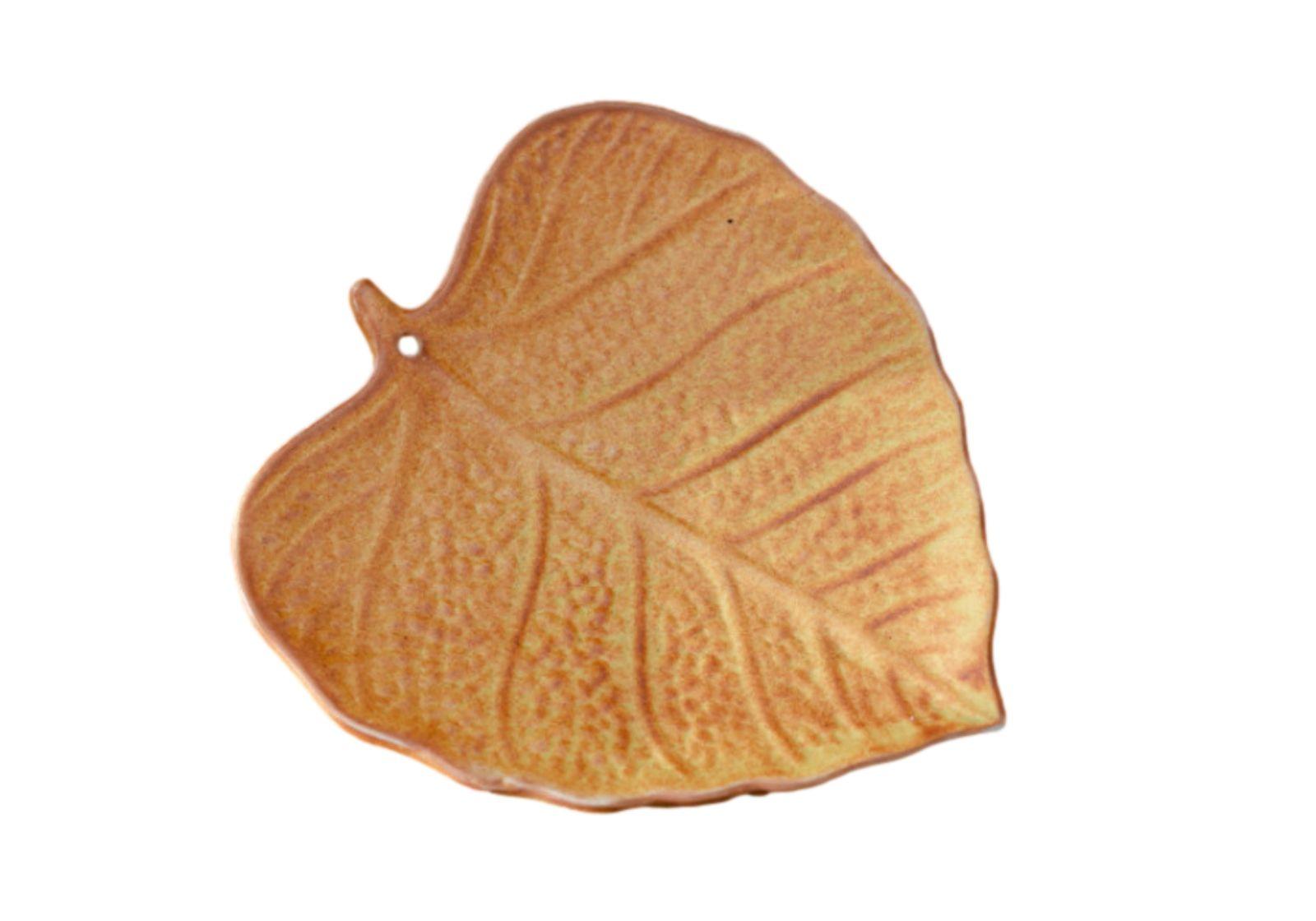Керамическая подставка для аромапалочек Amber Лист 11.5x10.5x1.2 см Бежевый