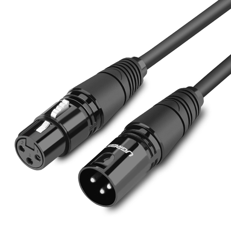 Мікрофонний кабель Ugreen AV130 XLR Male to Female Microphone Cable (Чорний, 3м)