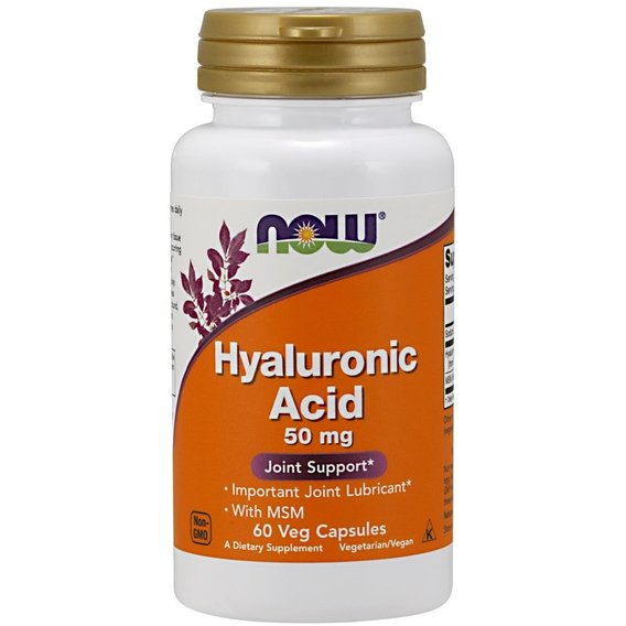 Гиалуроновая кислота NOW Foods Hyaluronic Acid with MSM 60 Veg Caps