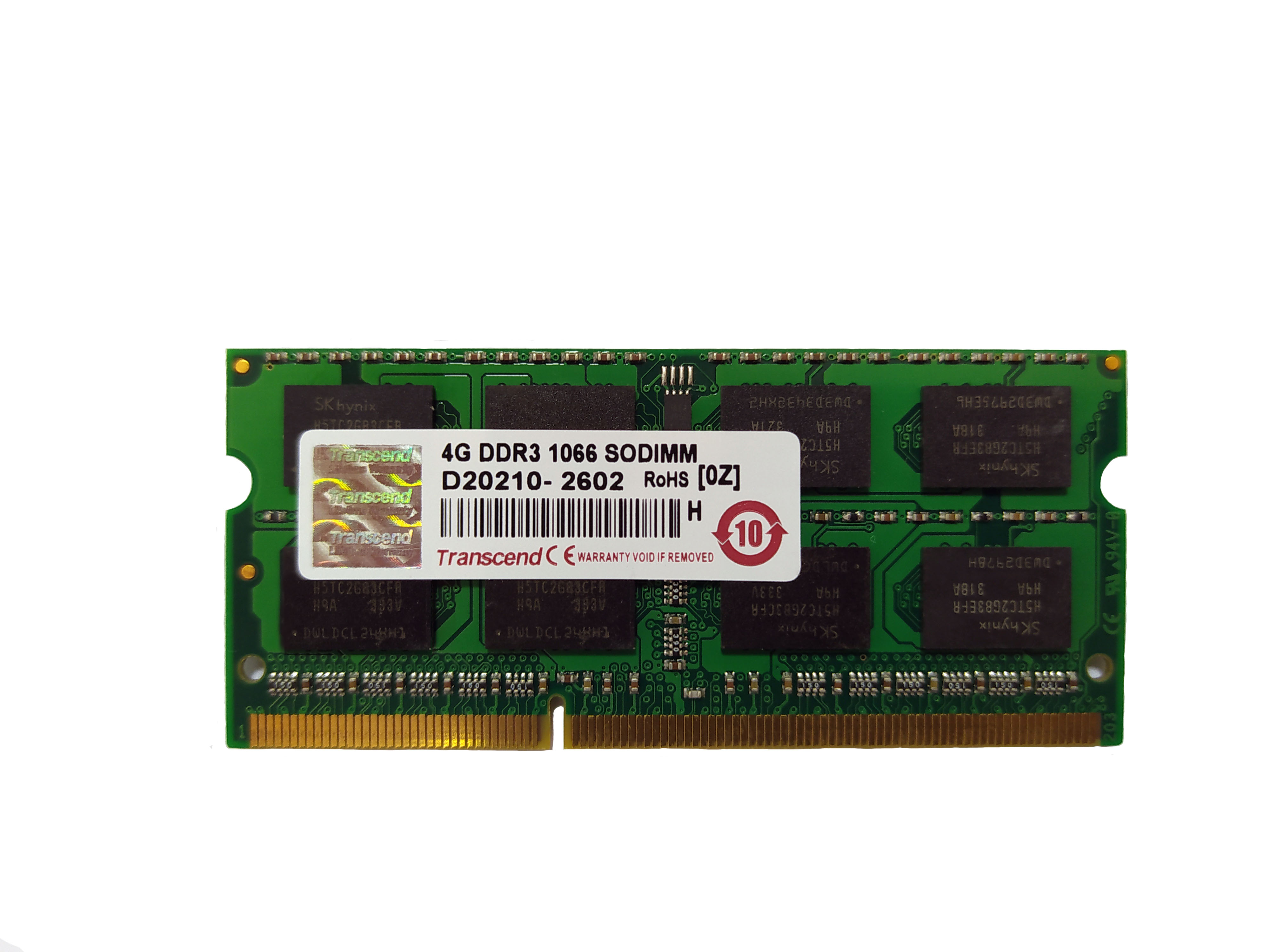 Оперативна пам'ять Transcend SODIMM DDR3-1066 4096MB PC3-8500 (TS4GAP1066S)
