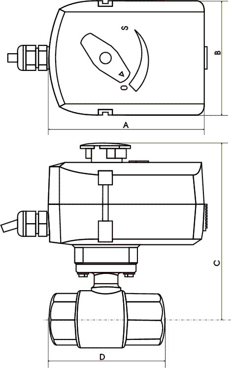 Кран с электроприводом Антипотоп ACV-220M 220В 1/2"