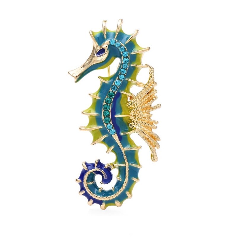 Брошь BROCHE Морской Конёк зелёная BRBF113491
