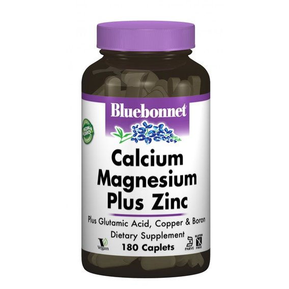 Мультиминеральный комплекс Bluebonnet Nutrition Calcium Magnesium plus Zinc 180 Caplets