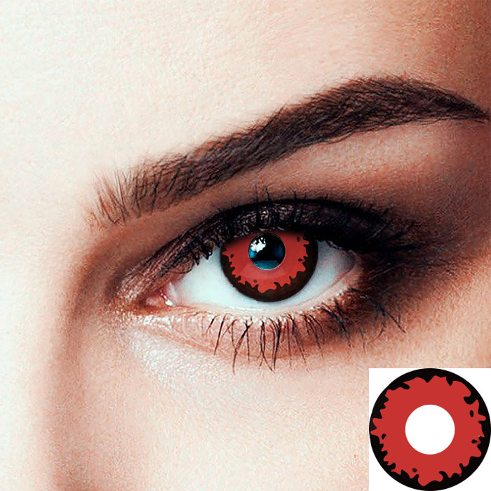 Лінзи контактні Seta Decor кольорові червоні з нерівним контуром (13388)