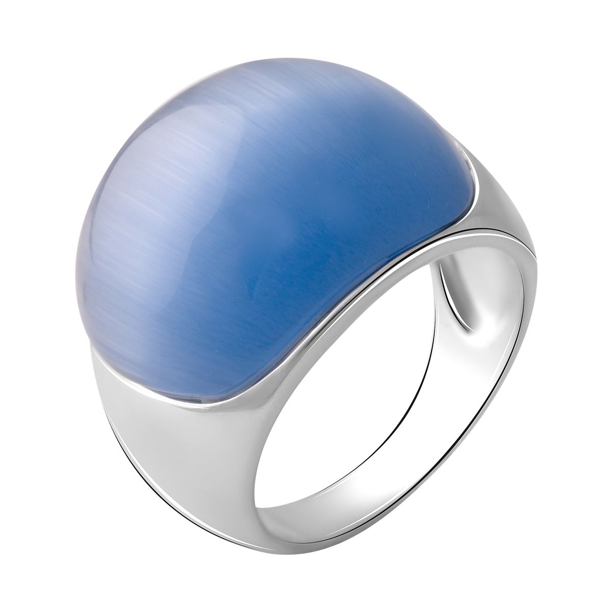 Серебряное кольцо SilverBreeze с кошачим глазом (2054238) 17 размер