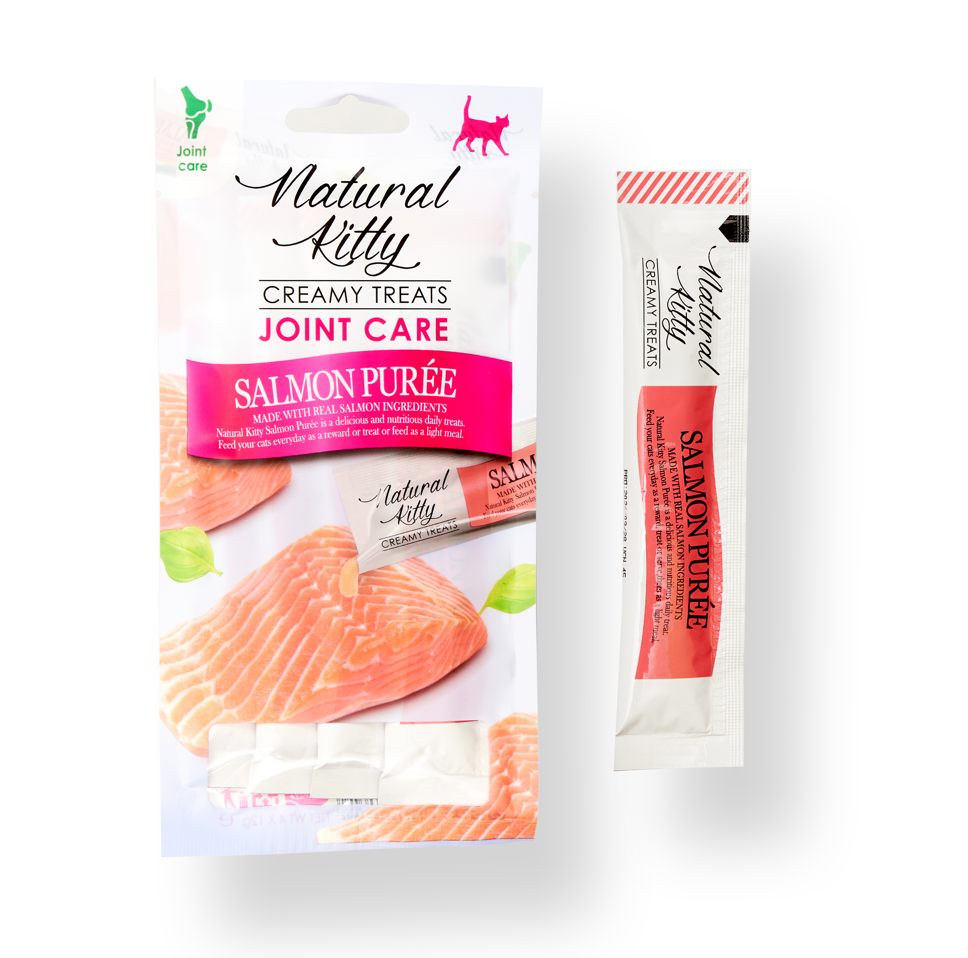 Пюре для котов Natural Kitty Уход за суставами Лосось 4х12 г (SNK24012)