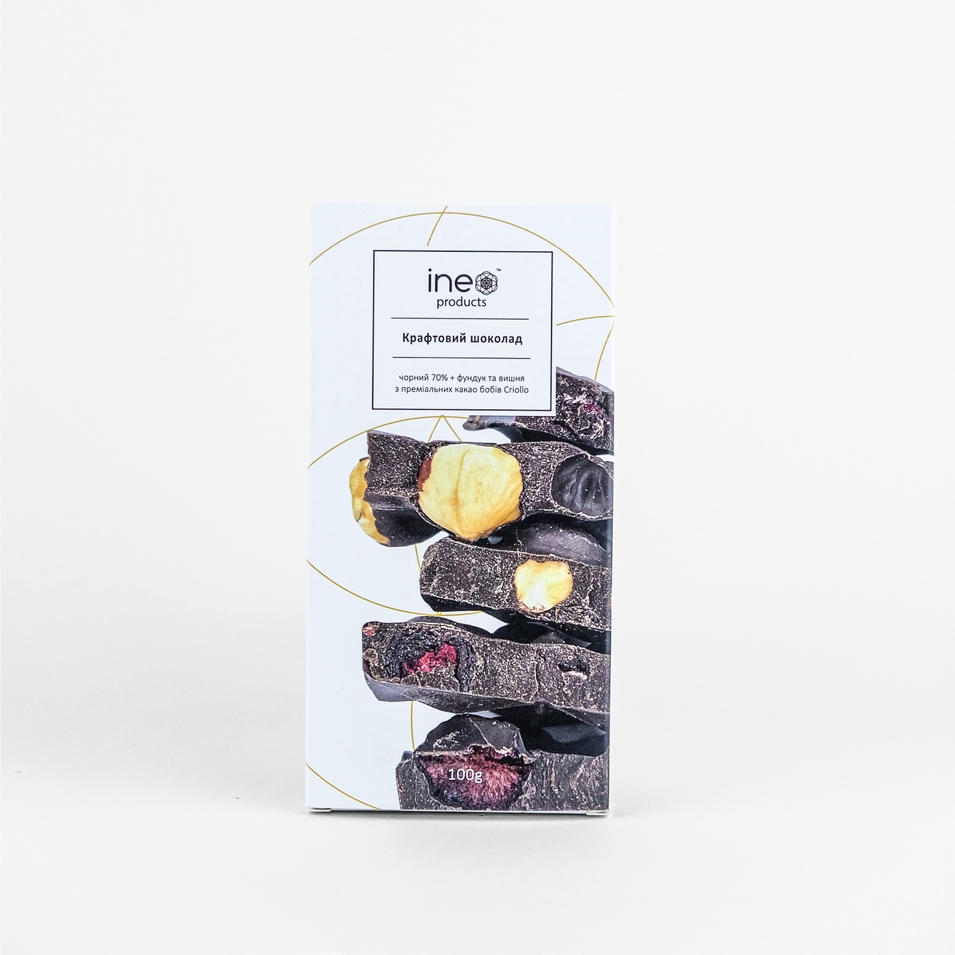 Шоколад крафтовий Ineo products  чорний з вишнею та фундуком 8 шт