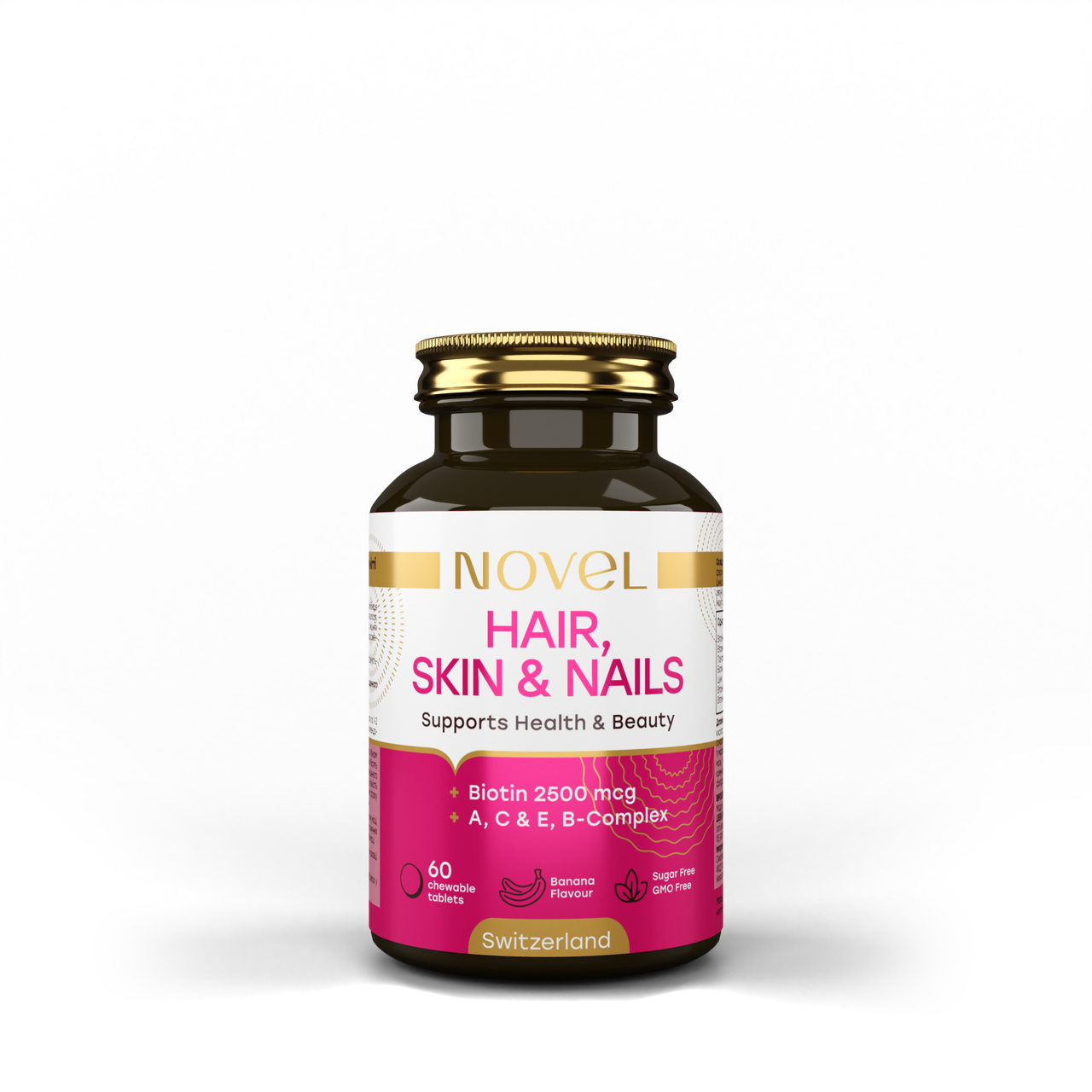 Вітаміни для волосся, шкіри та нігтів NOVEL Skin Nails & Hair 60 жувальних таблеток