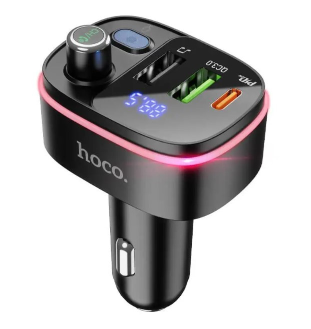 Автомобильный FM модулятор трансмиттер Hoco E62 20W/3A с быстрой зарядкой