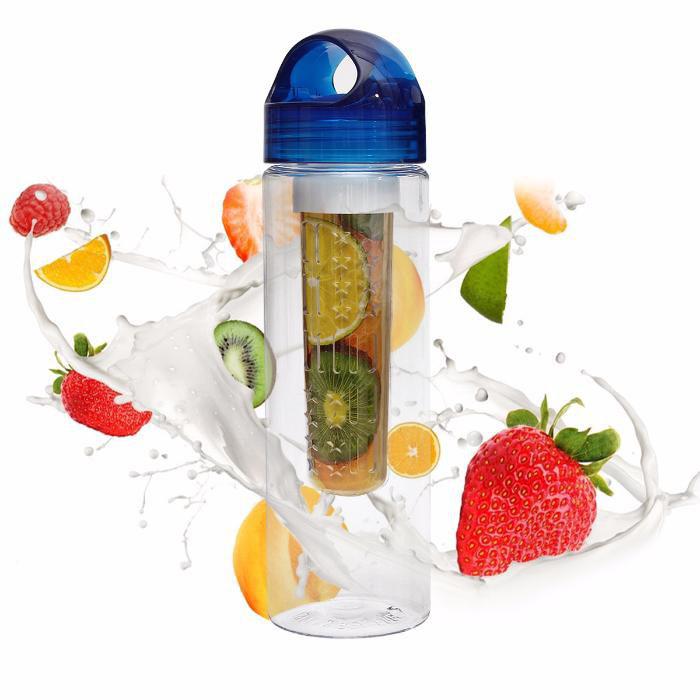 Пляшка SUNROZ Fruit Bottle з контейнером для фруктів 800 мл Синя (SUN0093)