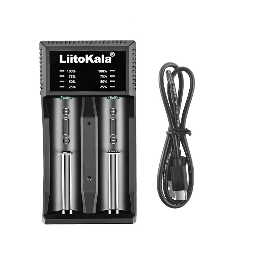 Зарядний пристрій LiitoKala Lii-c2 для Li-Ion, Ni-Mh/Ni-Cd (USB-C / 2A/ 2 канали)