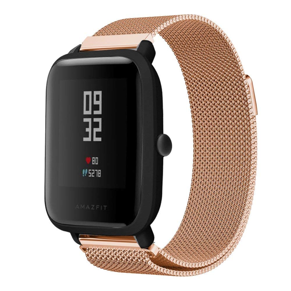 Ремешок BeWatch миланская петля для Xiaomi Amazfit BIP Розовое золото (1010238)