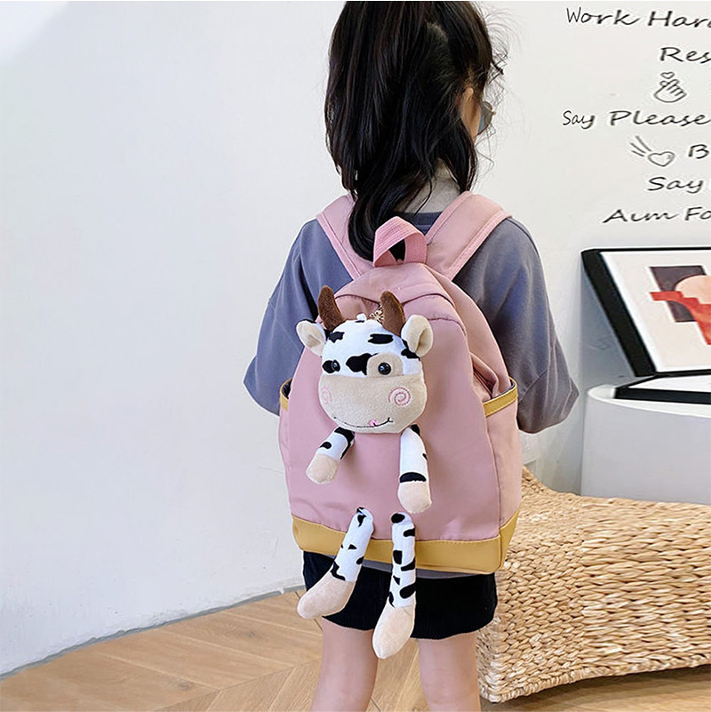 Детский рюкзак Lesko A-7757 Cow 30х22 см Pink 13315-83428
