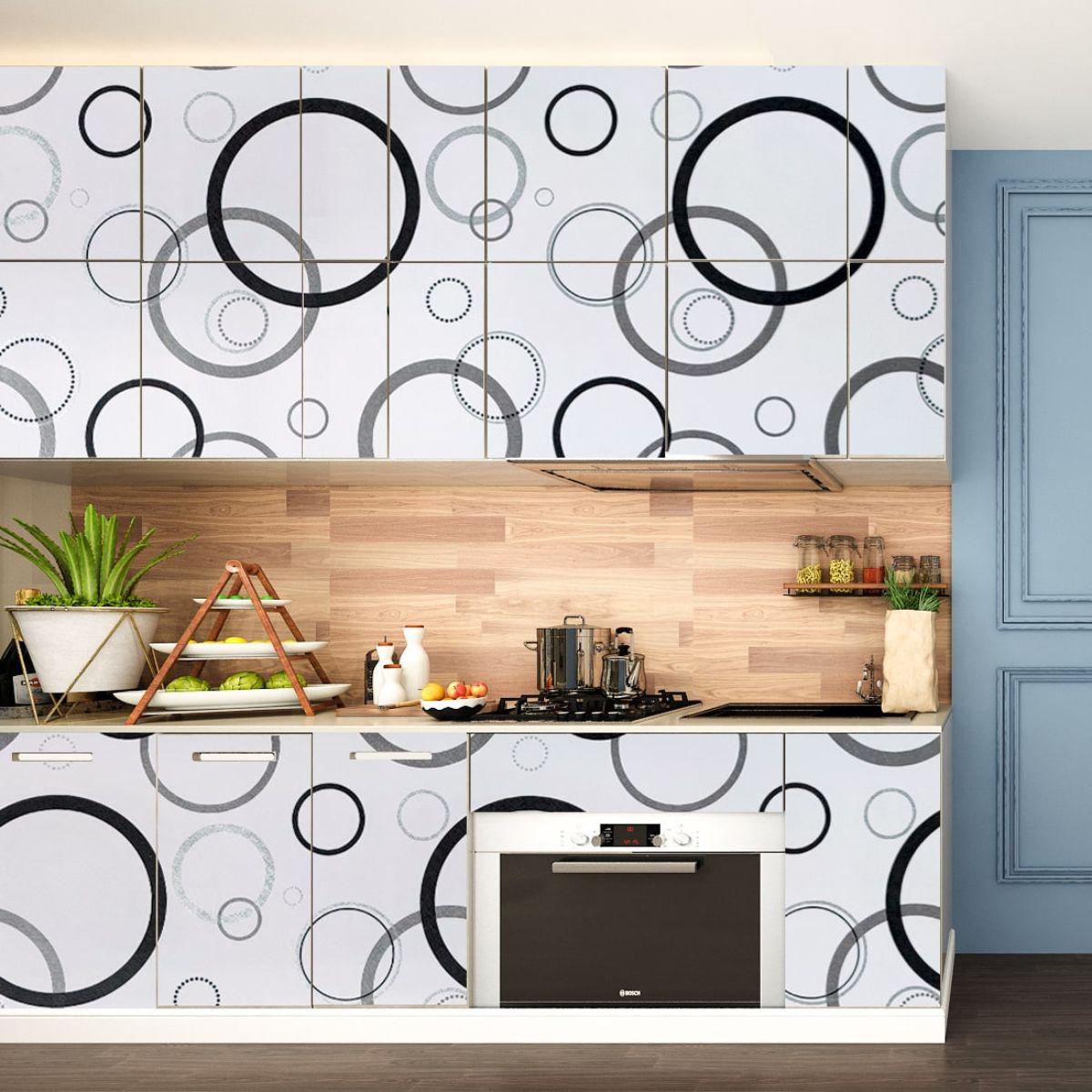 Самоклеюча плівка Sticker Wall SW-00001201 Срібні круги 0,45х10м