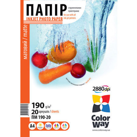 Фотобумага CW матовая 190г/м2 A4 20л (PM190020A4)