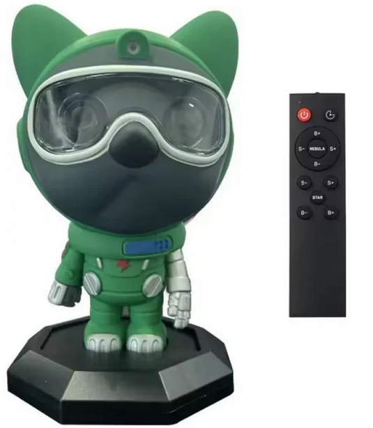 Ночник звездного неба Космическая собака Nebula Dog Projector с пультом Green