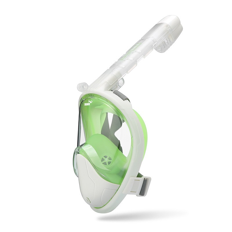 Маска для сноркелінгу TheNice F2 EasyBreath-III для дайвінгу з кріпленням для камери L/XL Біло-Зелений(SUN3045)