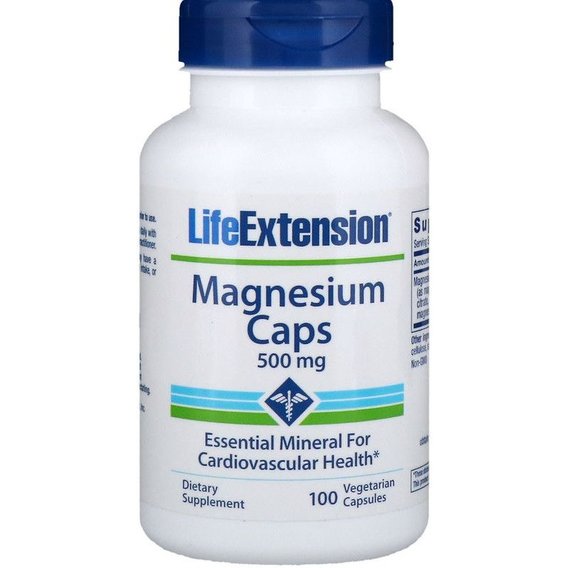 Микроэлемент Магний Life Extension Magnesium Caps 500 mg 100 Veg Caps