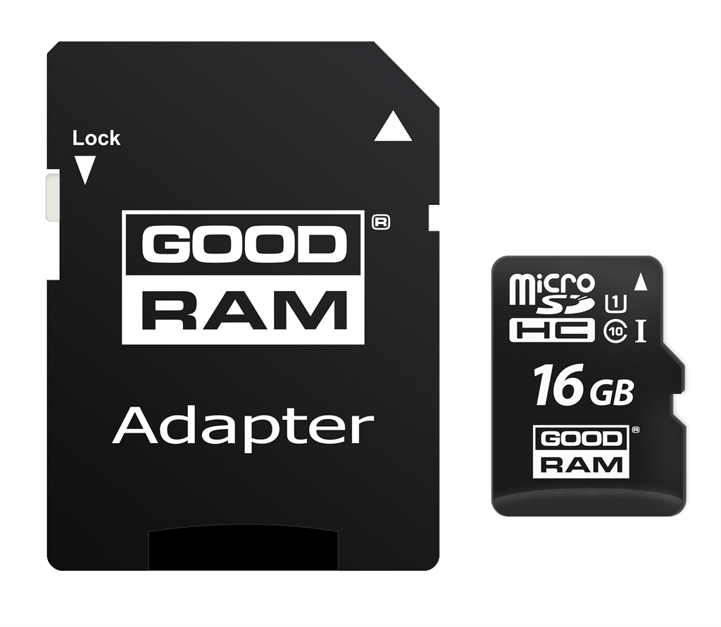 Карта пам'яті MicroSDHC 16GB UHS-I Class 10 Goodram + SD-adapter (M1AA-0160R12)