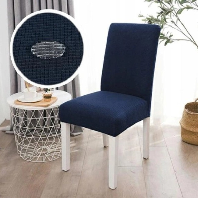 Чехол на стул со спинкой Stenson R89560-DB 40-50х45-60 см Dark Blue