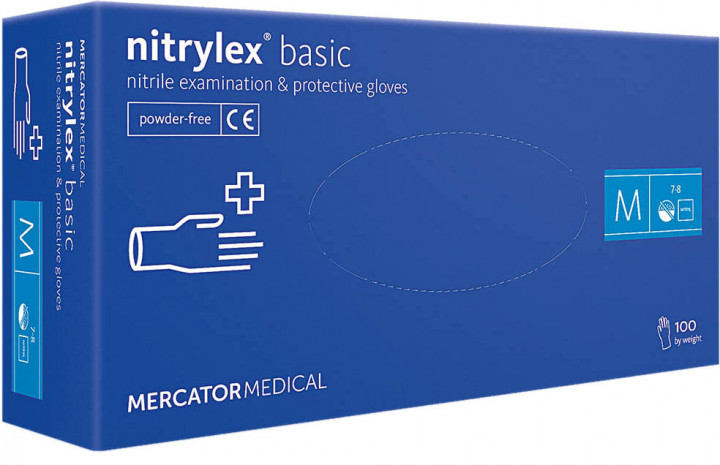 Нітрилові рукавиці Nitrylex Basic M Blue