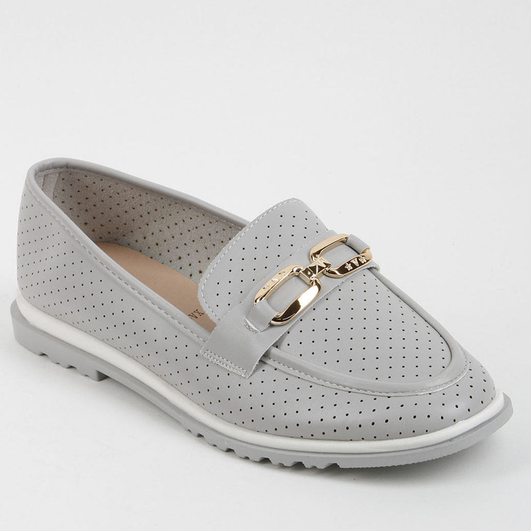 Мокасины женские 339636 р.39 (24,5) Fashion Серый