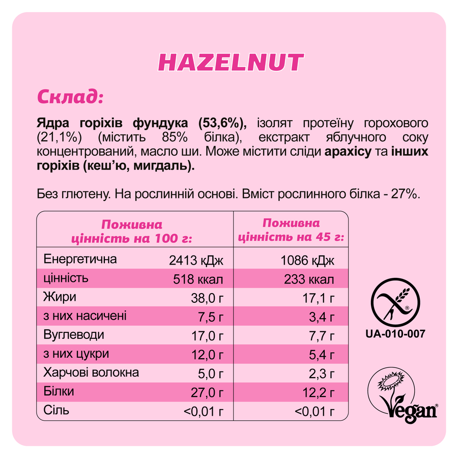 Протеиновый батончик FIZI Фундук 45 г (2514020298)