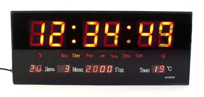 Часы настенные электронные LED Спартак Number Clock 3615 Черные