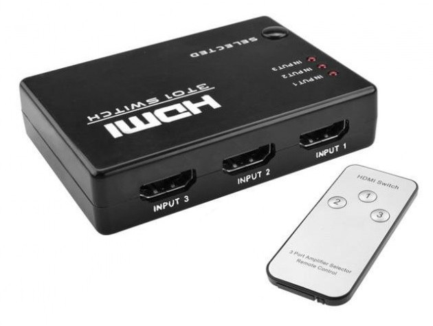 HDMI-переключатель (switch) RIAS SY-301 3xHDMI с пультом ДУ Black (3_00569)