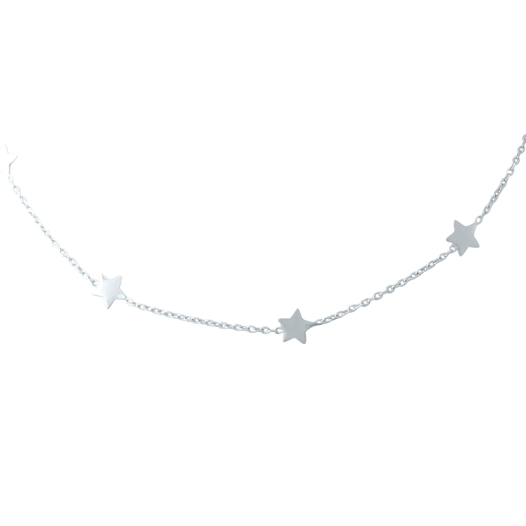 Серебряное колье SilverBreeze без камней (1936016) 400-450 размер