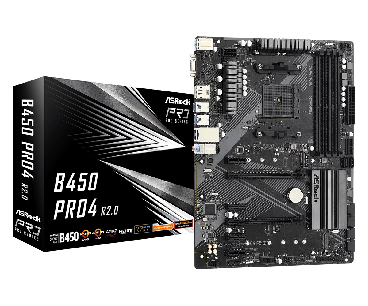 Материнская плата ASRock B450 Pro4 R2.0 Socket AM4