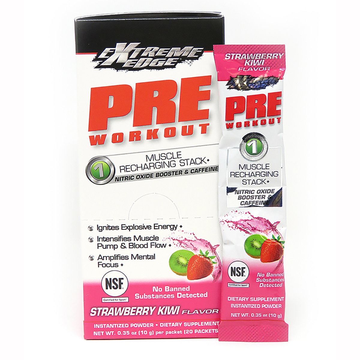 Предтренировочная формула с кофеином Bluebonnet Nutrition Extreme Edge 20 пакетиков (1797)