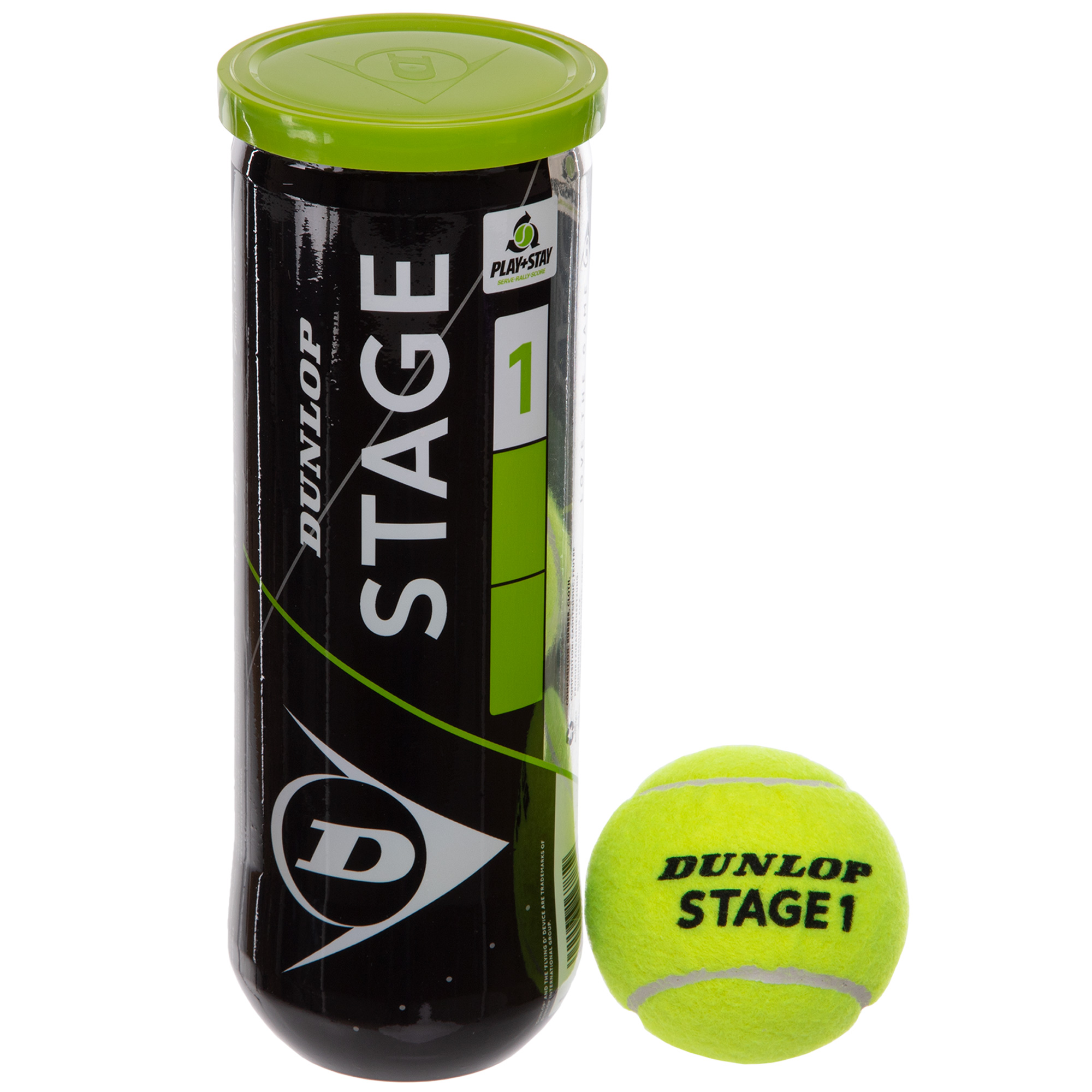 Мяч для большого тенниса DUNLOP STAGE 1 GREEN DL601338 3шт Салатовый