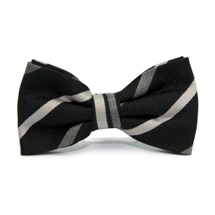 Краватка Метелик Zara Чорна В Смужку Bzr-9015