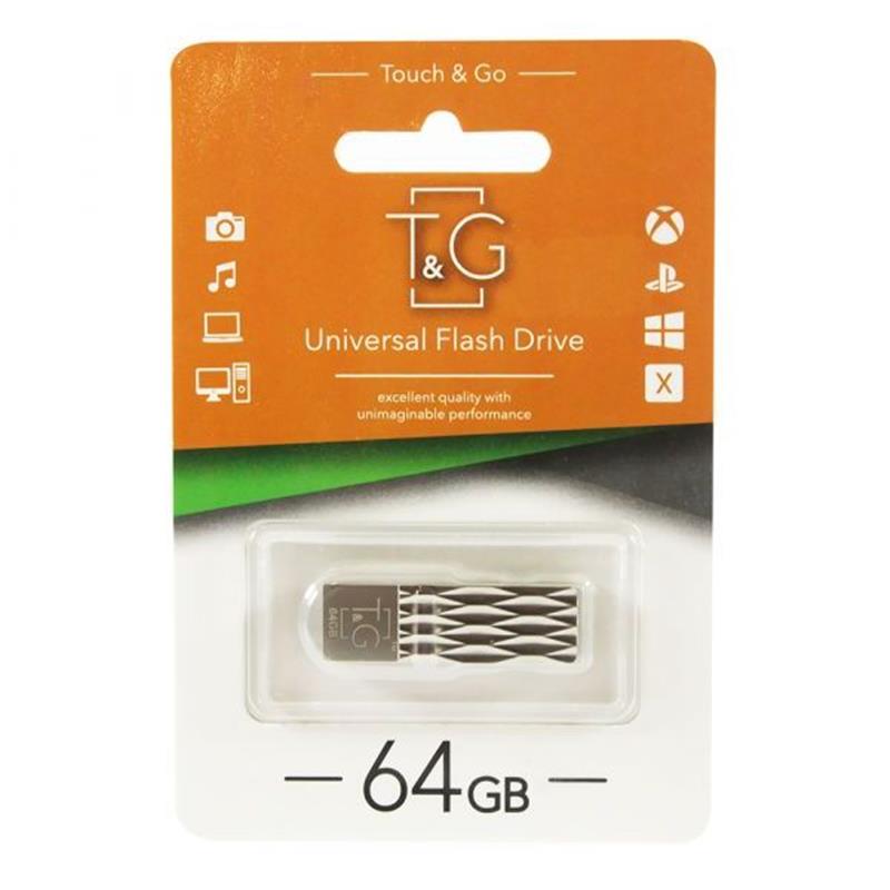 Флеш-накопитель USB 64GB T&G 103 Metal Series Silver (TG103-64G)