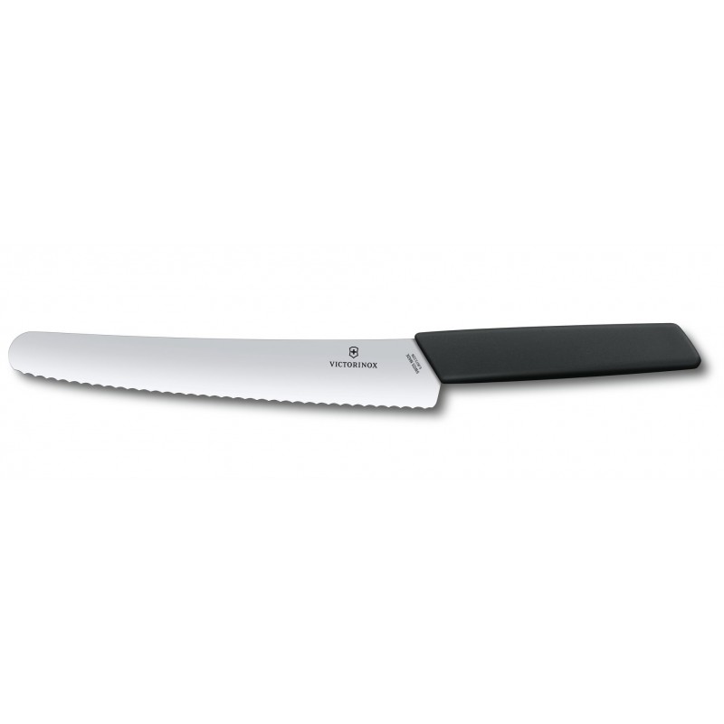 Кухонний ніж для хліба Victorinox Swiss Modern BreadPastry 22 см Чорний (6.9073.22WB)